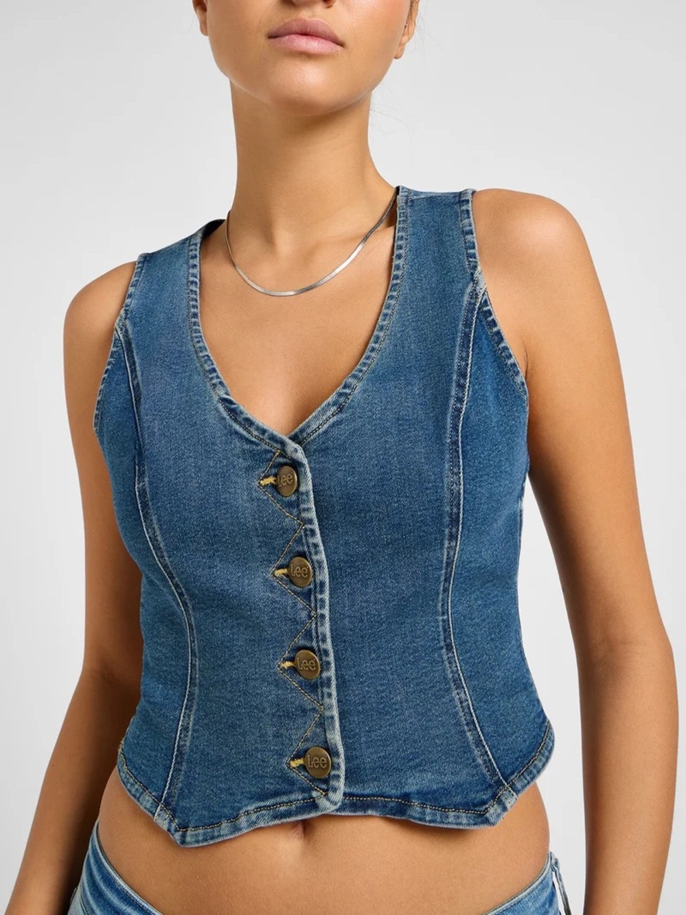 Lee ForeverFit Denim Vest, Size S